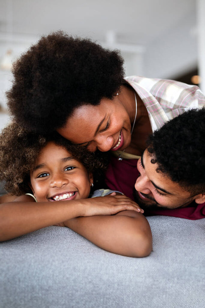 Happy black family having fun and spending time together at home - Foto, immagini