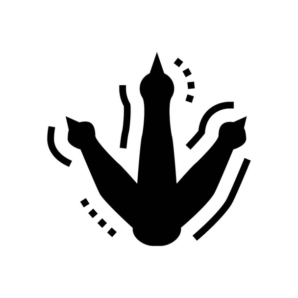 dinosaur footprint glyph icon vector. dinosaur footprint sign. isolated contour symbol black illustration - Vector, Imagen