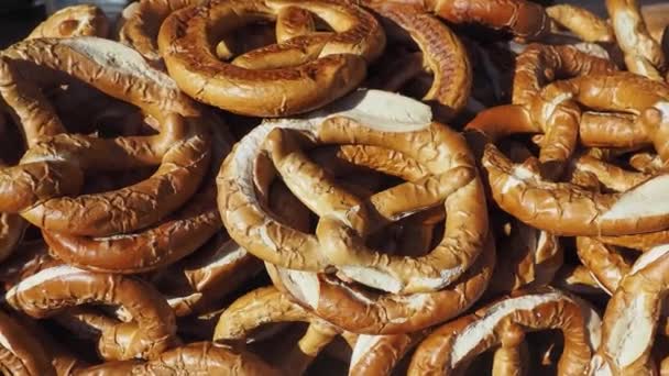 pretzel baked bread - Footage, Video