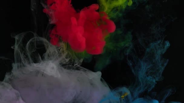 Mischung aus verschiedenen farbigen Rauchschwaden - Filmmaterial, Video