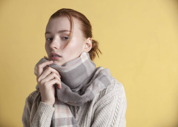 girl with a soft scarf - Photo, image