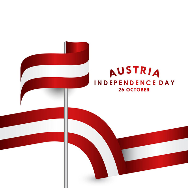 Oostenrijk Onafhankelijkheidsdag spandoek met vlag Illustratie - Vector, afbeelding