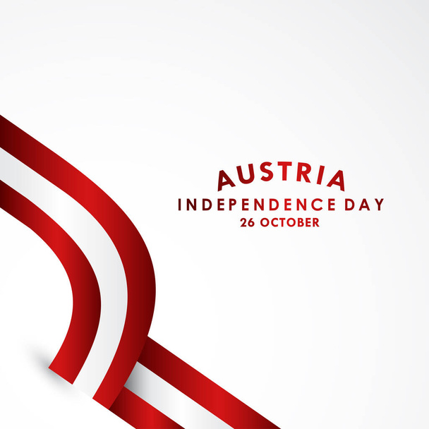 Austria Bandiera del giorno dell'indipendenza con l'illustrazione della bandiera - Vettoriali, immagini