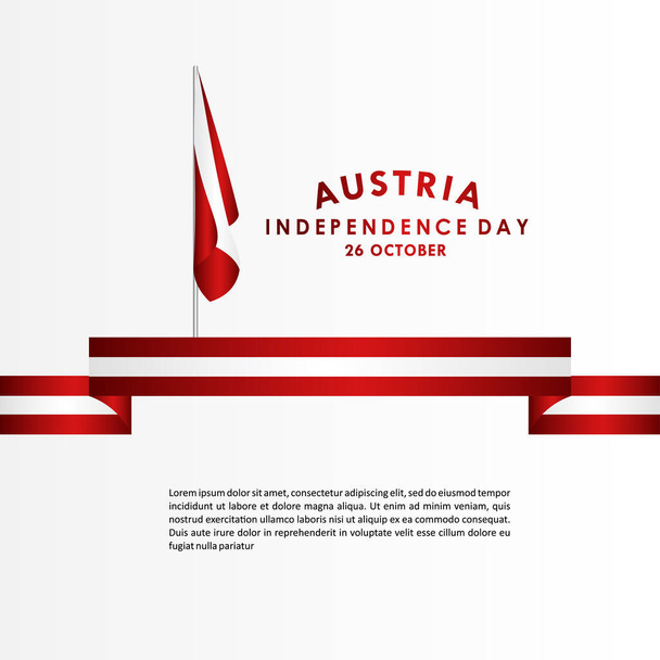 Rakousko Den nezávislosti prapor s vlajkou ilustrace - Vektor, obrázek