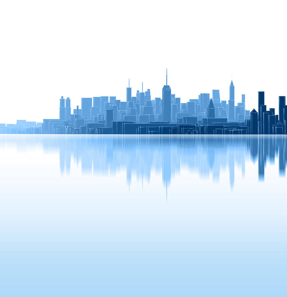 moderne stad panorama 3d illustratie - Foto, afbeelding