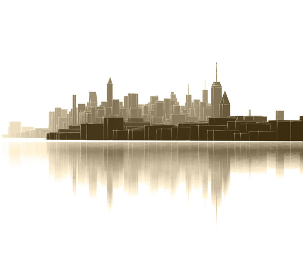 сучасна міська панорама 3d ілюстрація
 - Фото, зображення