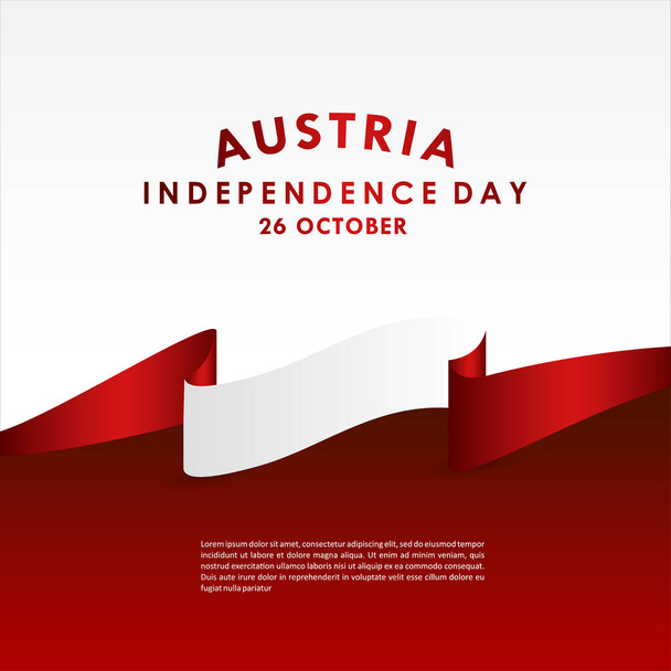 Austria Independence Day Banner With Flag Illustration - Vector, Image