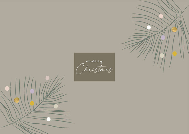 Abstract Christmas greeting card background with colorful confetti and xmas gold foil glitter decoration - Vetor, Imagem