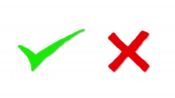 True or false, yes or no symbols checkmark animation movement, with on alpha channel background.  - Footage, Video
