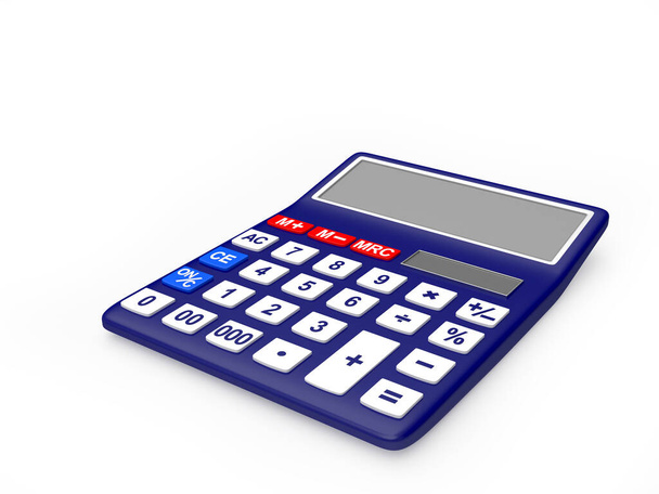 Une calculatrice électronique isolée sur fond blanc. Gros plan. Illustration 3D - Photo, image