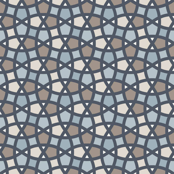 Zamotaný moderní vzor, založený na tradičních orientálních arabských geometrických vzorech opakování. Bezproblémové vektorové pozadí. Neutrální přírodní barvy - snadno se přebarvují. - Vektor, obrázek