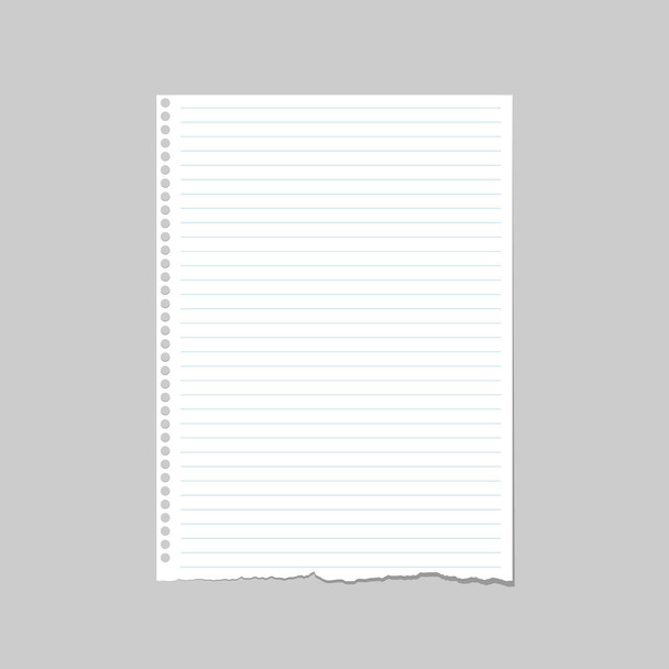 Coperta di carta da lettere, foglio per notebook con fori - Vettoriali, immagini