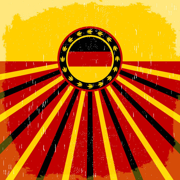 Germany vintage old poster with German flag colors, vector design, Germany holiday decoration. - Vector, Image
