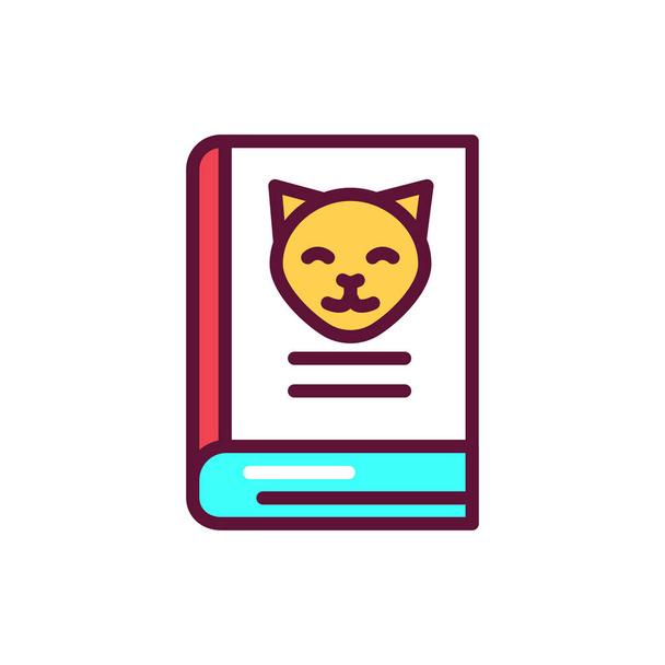 Pets book color line icon. Vector illustration - Vector, Image