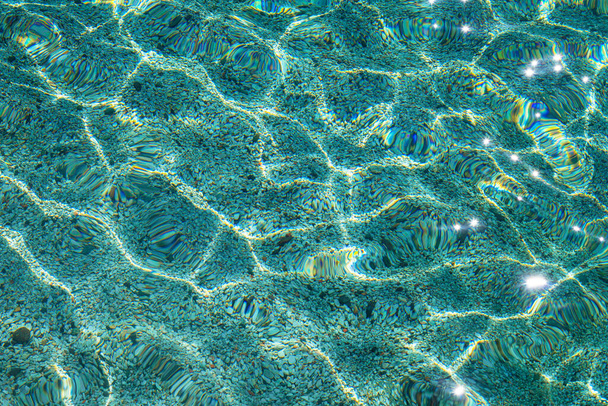 background of cristal clear blue waters with sand on the bottom. - Photo, Image