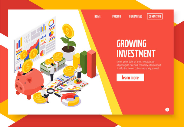 Wealth Management Isometric Banner - Vector, Image