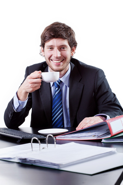 Businessman drinking coffee - Zdjęcie, obraz