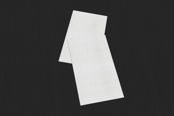 Prázdné bílé vizitka mockup zásobníky na šedém texturovaném papíře pozadí. - Fotografie, Obrázek