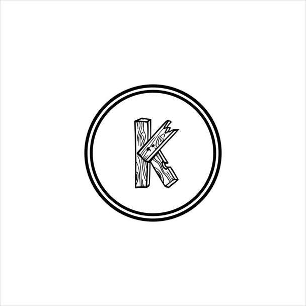 K文字ロゴ初期デザイン - ベクター画像