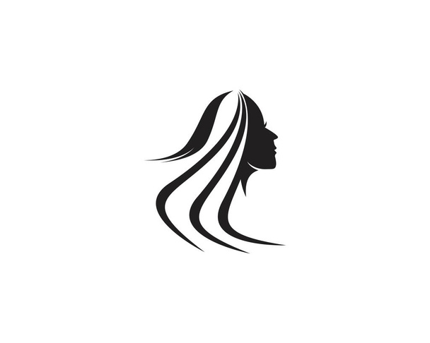 Φυσικό σαλόνι ομορφιάς μαλλιά λογότυπο διάνυσμα πρότυπο - Διάνυσμα, εικόνα