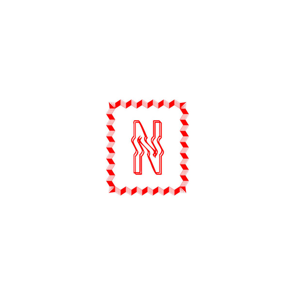 Монохромный логотип N букв - Вектор,изображение