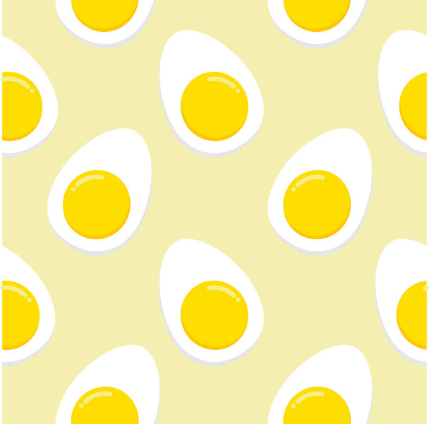 boiled egg seamless pattern vector illustration - Vector, Image