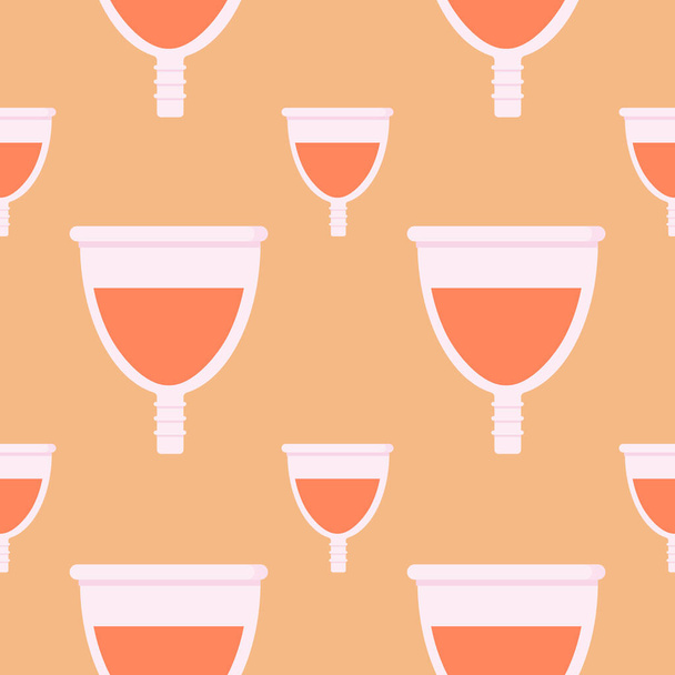 menstrual cup seamless pattern vector illustration - Vector, imagen