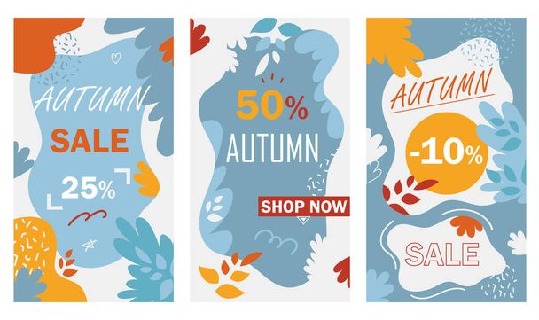 Autumn Sale Stories Floral Style Illustration  - Vector, Image