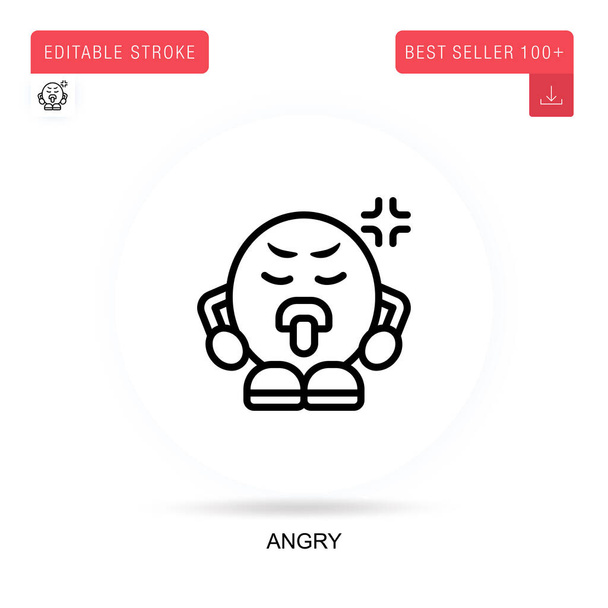 Angry flat vector icon. Vector isolated concept metaphor illustrations. - Vector, Image