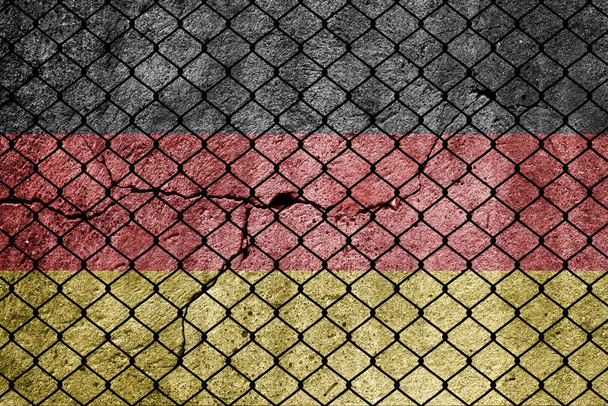 Vlajka Německa a plot - Fotografie, Obrázek
