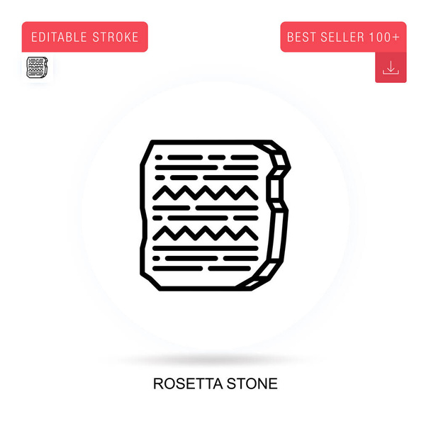 Rosetta Stone düz vektör ikonu. Vektör izole kavram metaforları. - Vektör, Görsel
