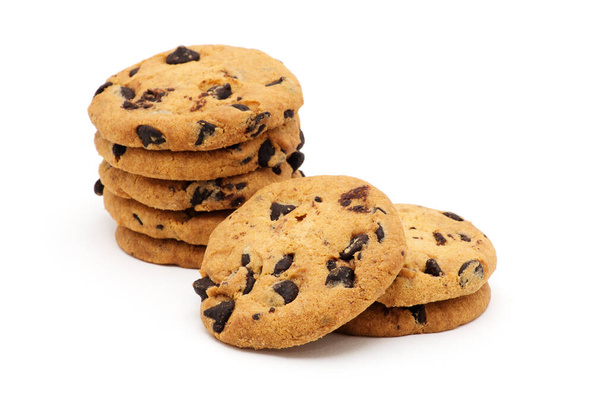 Шоколадне печиво з чіпсами на білому
 - Фото, зображення