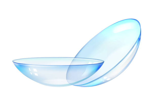 Two transparent contact lenses with reflections. - Vector, Image