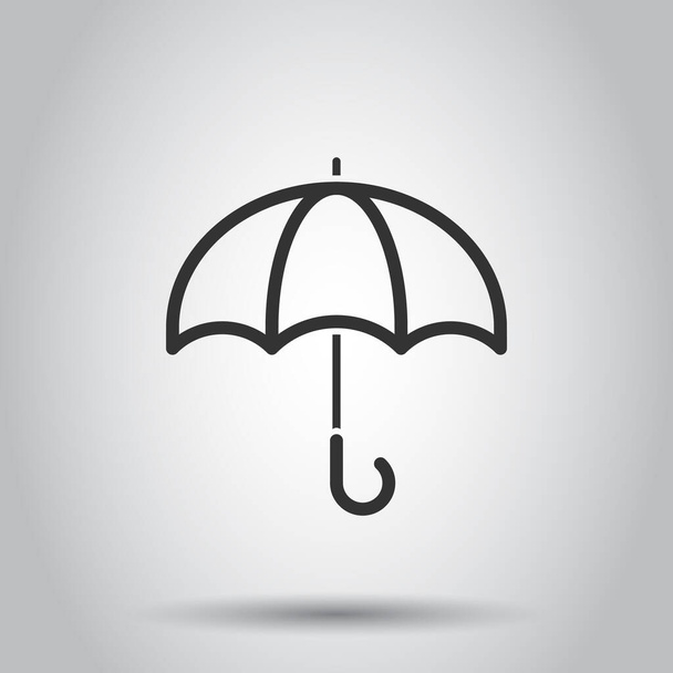 Ícone de guarda-chuva em estilo plano. Ilustração do vetor Parasol sobre fundo isolado branco. Conceito de negócio de dossel. - Vetor, Imagem