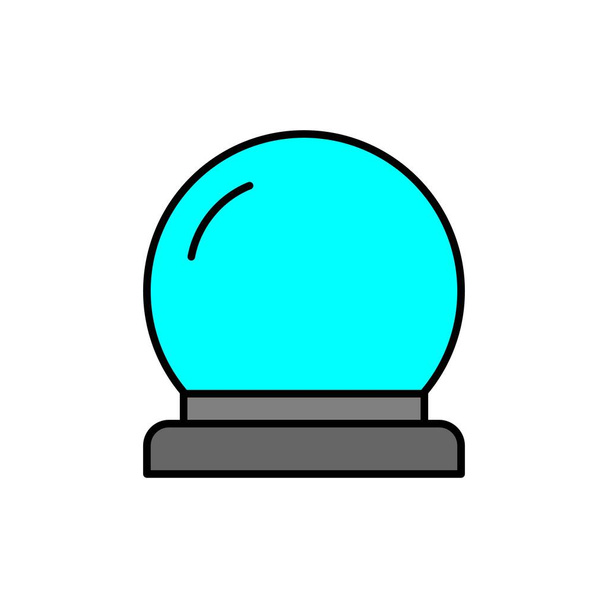 Blue Magic fortune telling crystal ball line vector illustration - Vector, Image