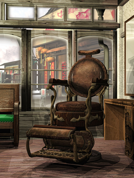 Tienda de barbero Steampunk
 - Foto, imagen