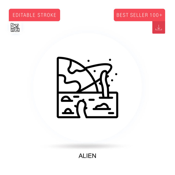 Icona del vettore piatto alieno. Illustrazioni di metafore concettuali isolate vettoriali. - Vettoriali, immagini