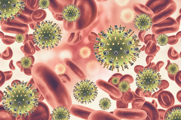 Virus de células sanguíneas infectadas - Foto, Imagen