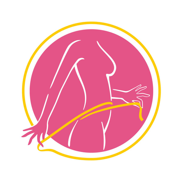 Λογότυπο απώλειας βάρους με τη μορφή αφηρημένης γυναίκας - Διάνυσμα, εικόνα