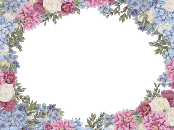Floral frame for design save the date cards, invitations, posters and birthday decoration - Фото, зображення