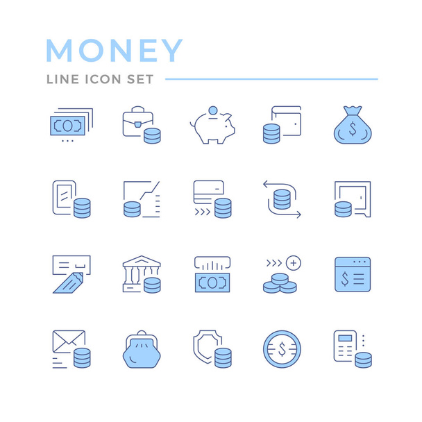 Définir des icônes de ligne de couleur de l'argent - Vecteur, image