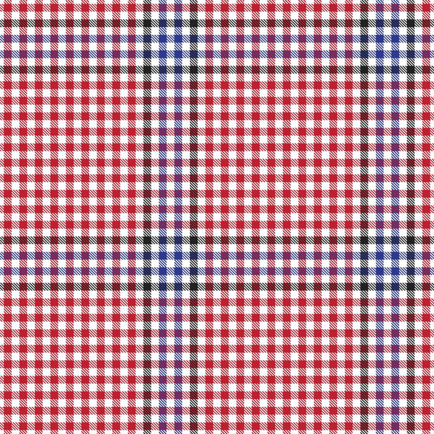 Red Navy Glen Plaid texturované bezešvé vzor vhodný pro módní textil a grafiku - Vektor, obrázek