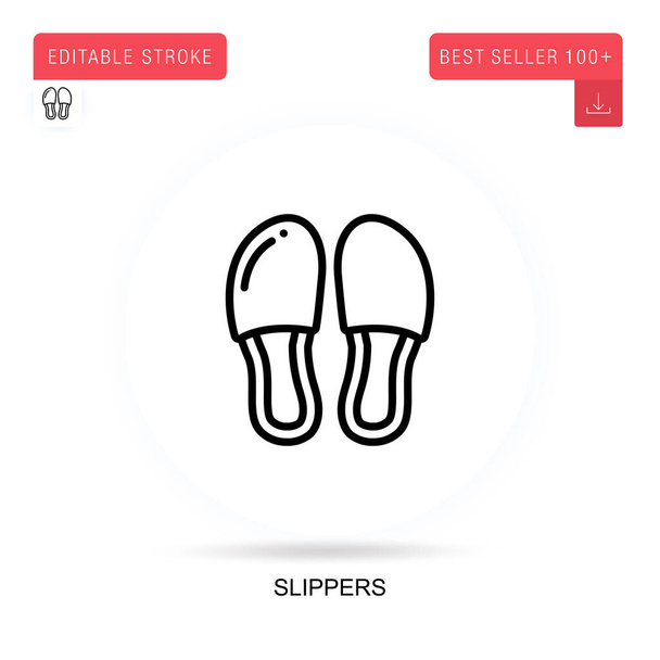 Slippers flat vector icon. Vector isolated concept metaphor illustrations. - Vector, Image