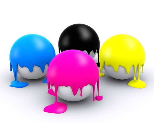 CMYK-kleur ballen - Foto, afbeelding