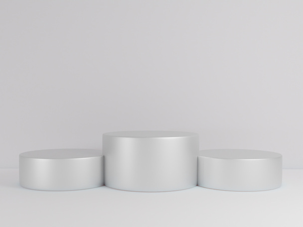Escena con podio para una presentación simulada en color pastel y estilo minimalista con espacio de copia, diseño de fondo abstracto en 3D - Foto, Imagen