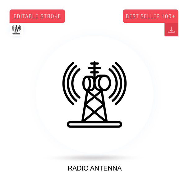Radio antenna flat vector icon. Vector isolated concept metaphor illustrations. - Vector, Image