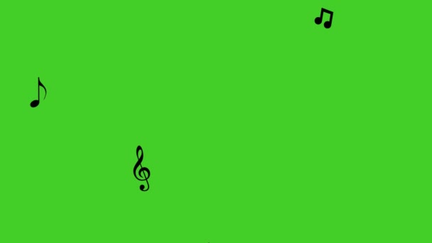 Note musicale en streaming dans la mélodie. Écran vert, 4K - Séquence, vidéo