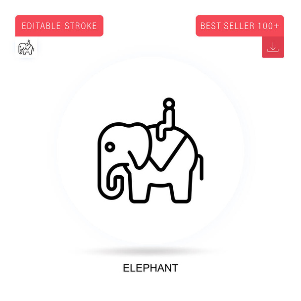 Elefante icono de vector plano. Ilustraciones de metáforas conceptuales aisladas vectoriales. - Vector, Imagen