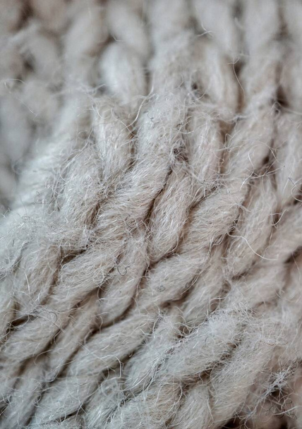                        lana blanca, tela blanca hecha a mano          - Foto, Imagen