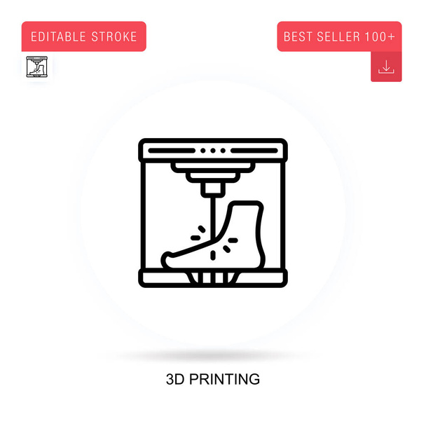 3d printing flat vector icon. Vector isolated concept metaphor illustrations. - Vector, Image